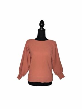 Marled Women's Coralish-Peachish Balloon Sleeve Sweater XS